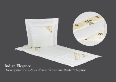 Wei&szlig;es Bettw&auml;scheset mit floralen Designakzenten und einer kreisf&ouml;rmigen Nahaufnahme eines Musterdetails, perfekt zum Schaffen einer heiteren Atmosph&auml;re, ideal zum Nachdenken oder f&uuml;r Momente der Ruhe.